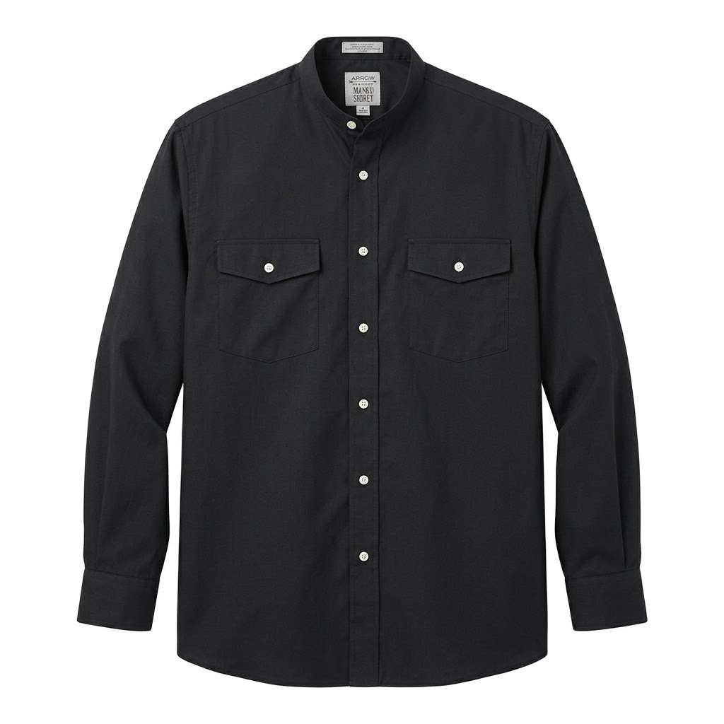 Camisa de Vestir Mangas Largas Arrow Collar Man Shirt