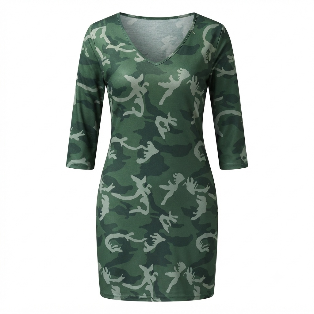 Vestido Casual de Camuflaje